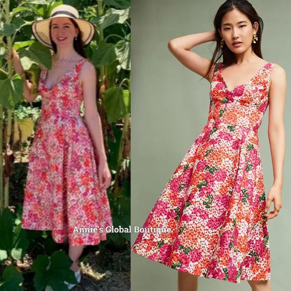 NWT, Anthropologie Monique Lhuillier Riona Embroidered Dress - Picture 12 of 16